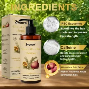 ✅ Official Store: Zvoevo® Hair Revival 3-in-1 Shampoo (Anti-Hair Loss, Stimulates Regrowth, Targets Bald Spots, Fights Dandruff & Soothes Itch)