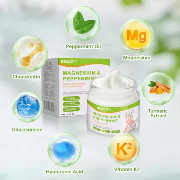 ODALIT™ Magnesium & Peppermint Arthritis Pain Relief and Bone Healing Cream