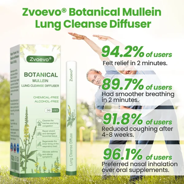 💖✅US Owned and Operated：Zvoevo® Botanical Mullein Lung Cleanse Diffuser(🫁Cough, wheezing, shortness of breath, sputum, stuffy nose, bronchitis, bronchitis, allergy symptoms, lung discomfort💝)