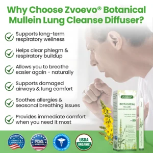 💖✅US Owned and Operated：Zvoevo® Botanical Mullein Lung Cleanse Diffuser(🫁Cough, wheezing, shortness of breath, sputum, stuffy nose, bronchitis, bronchitis, allergy symptoms, lung discomfort💝)